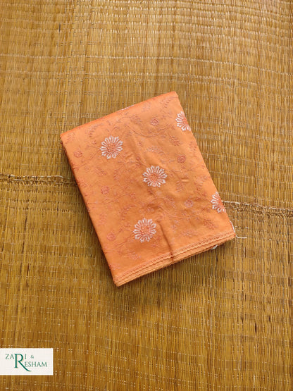 Pure Chanderi Silk Saree with Embroidery Work with Lace - Peach