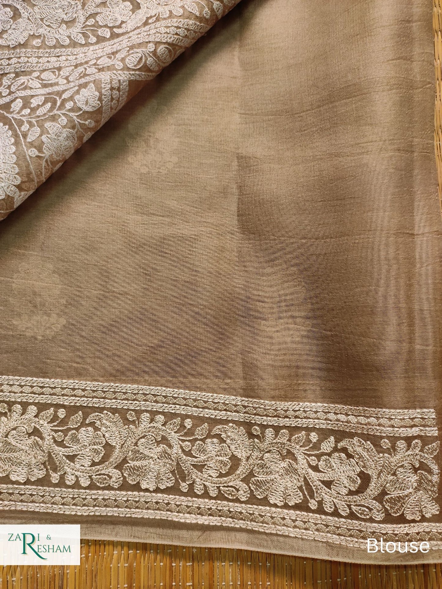 Pure Organza Silk Saree with Beautiful Chikankari Embroidery Work - Mouse Grey