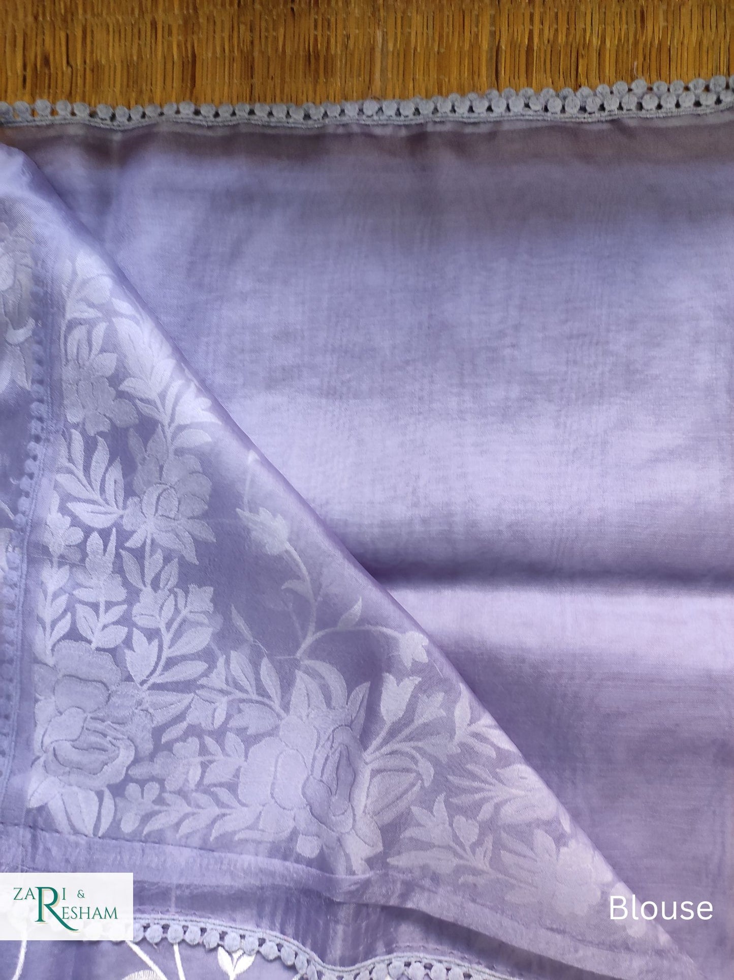 Pure Organza Silk Saree with Parsi Style Jaal Embroidery Work - Grey